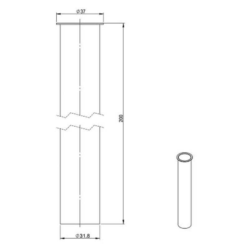 Tube plongeur Sturotec 1 1/4" 20 cm