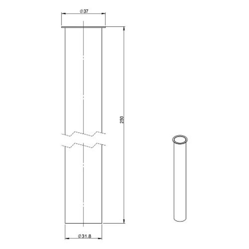 Tube plongeur Sturotec 1 1/4" 25 cm