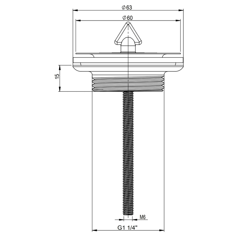 Robinet de vidange universel Sturotec avec bouchon 1 1/4"