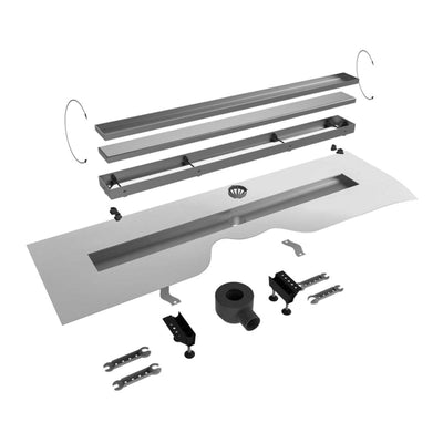 Caniveau de douche Sturotec 60 cm, set complet avec couvercle design