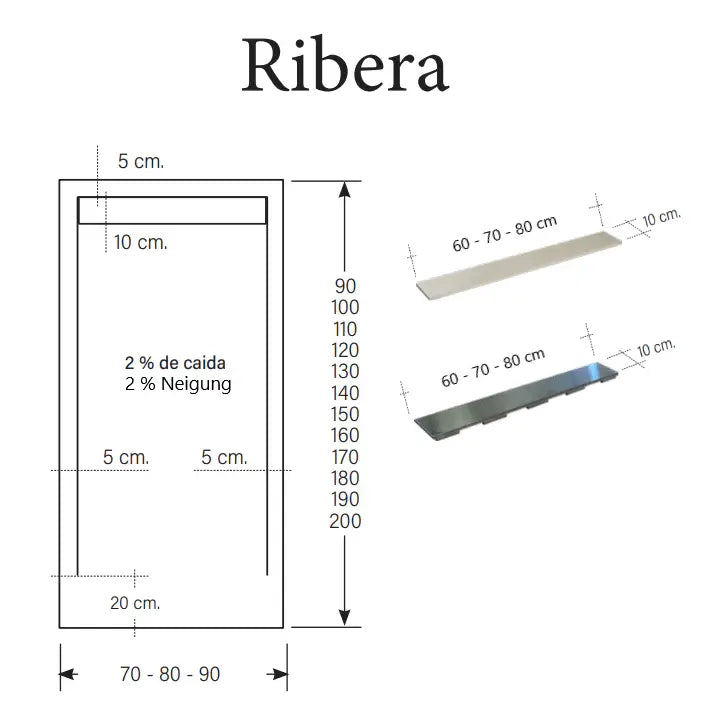 Receveur de douche extra plat RIBERA en résine surface ardoisée - Le Monde du Bain