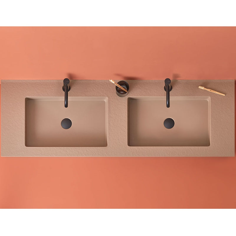 Vasque double suspendue surface ardoisée CLEVER DUO - Le Monde du Bain