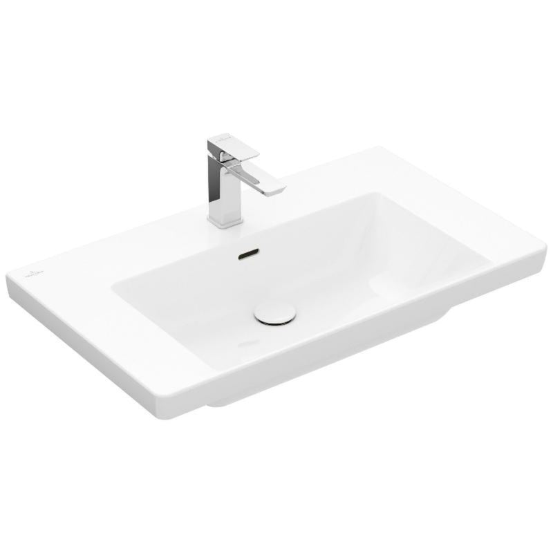 Villeroy & Boch Subway 3.0 lavabo 80 cm, avec 1 trou pour robinetterie, avec trop-plein