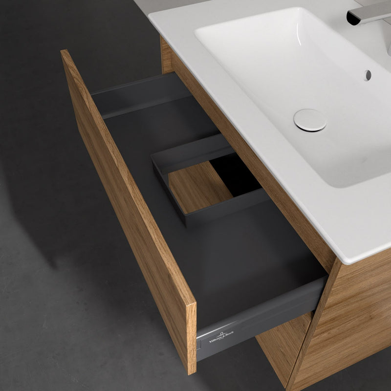 Villeroy & Boch Finero meuble sous-vasque 80 cm avec meuble sous-vasque, 2 compartiments coulissants