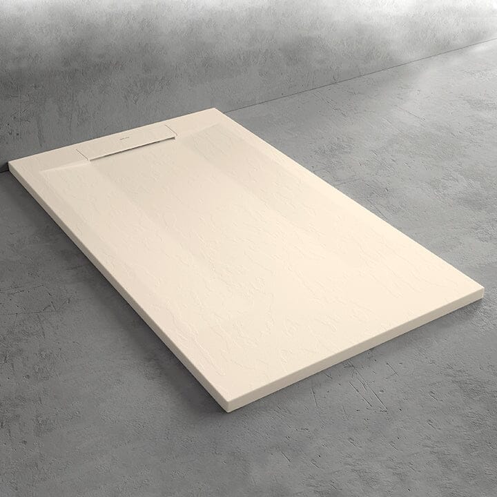 Receveur de douche SUEZ surface ardoisée crème - Le Monde du Bain