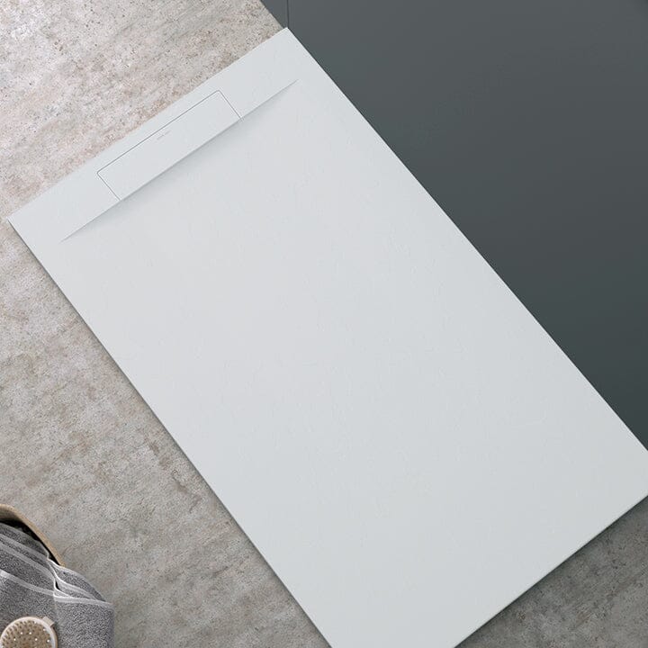 Receveur de douche SUEZ surface ardoisée blanc - Le Monde du Bain