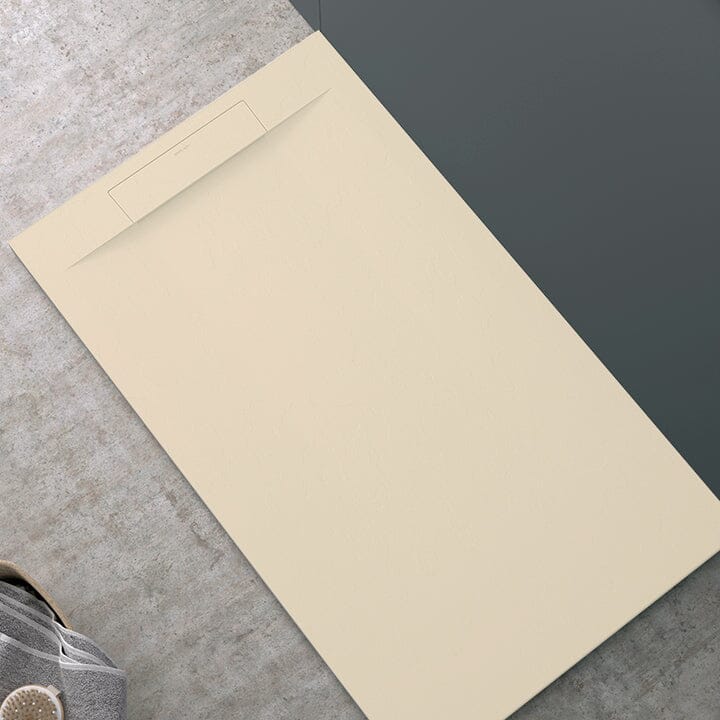 Receveur de douche SUEZ surface ardoisée crème - Le Monde du Bain