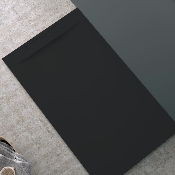 Receveur de douche SUEZ surface ardoisée noir - Le Monde du Bain