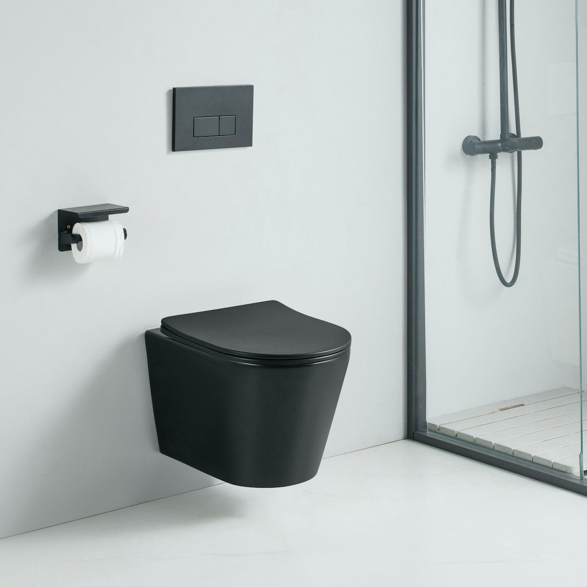 Exemple de WC suspendu design noir mat