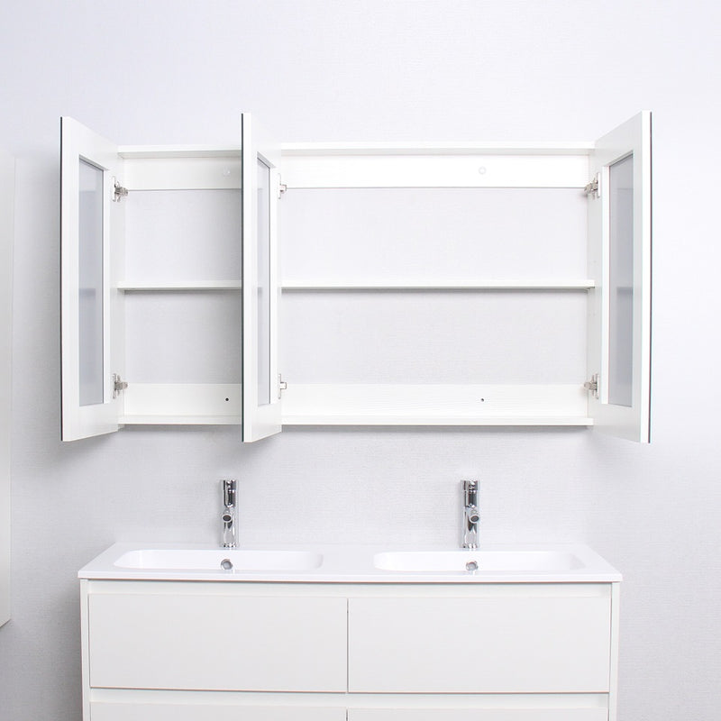 Armoire de toilette bloc-miroir FORTINA largeur 120 cm blanc