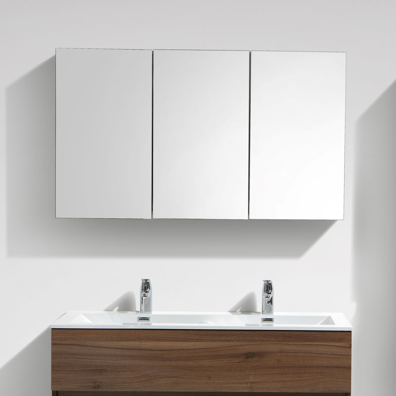 Armoire de toilette bloc-miroir SIENA largeur 120 cm, noyer - Le Monde du Bain
