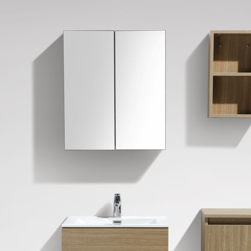 Armoire de toilette bloc-miroir SIENA largeur 60 cm Chêne Clair - Le Monde du Bain