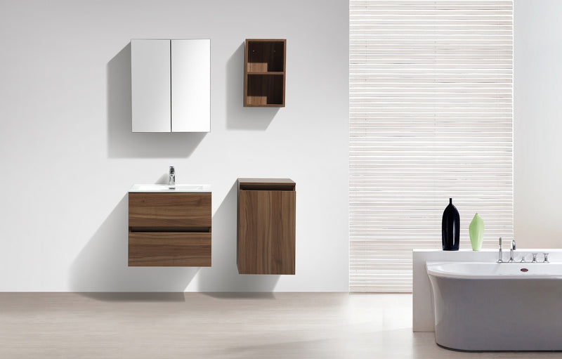 Meuble salle de bain design simple vasque SIENA largeur 60 cm, noyer - Le Monde du Bain