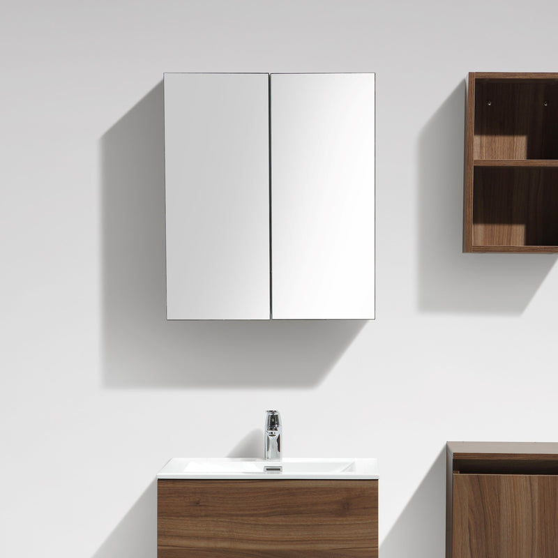 Armoire de toilette bloc-miroir SIENA largeur 60 cm, noyer - Le Monde du Bain