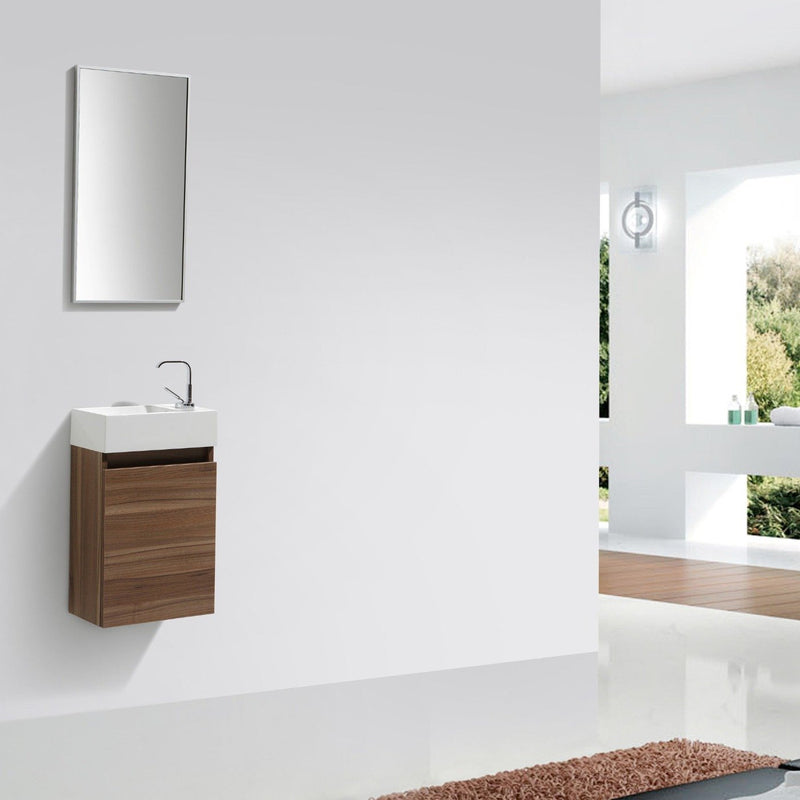 Meuble lave-main salle de bain design SIENA largeur 40 cm, noyer - Le Monde du Bain