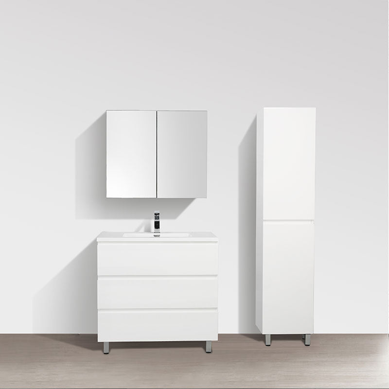 Grande armoire de rangement VERONA hauteur 176 cm, blanc laqué