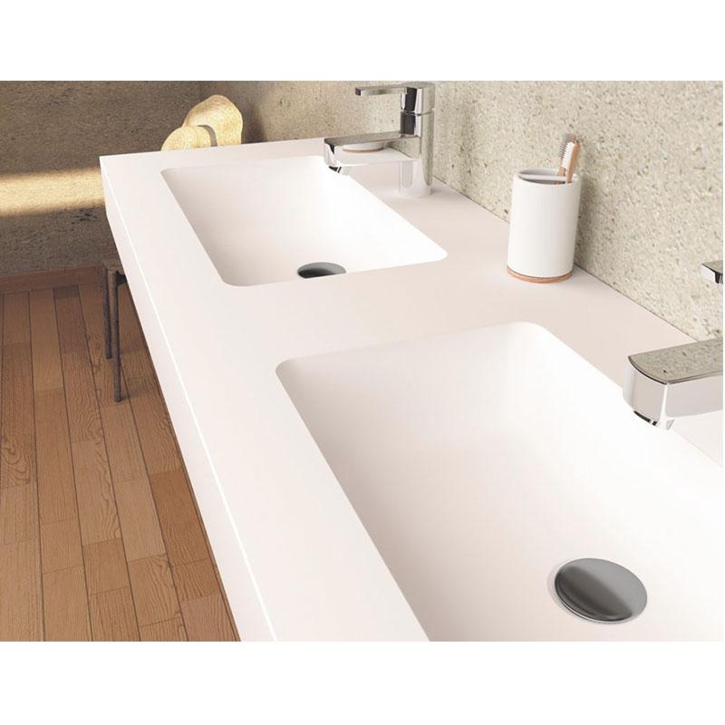 Double vasque suspendue en solid surface CARDIFF MURO - Le Monde du Bain