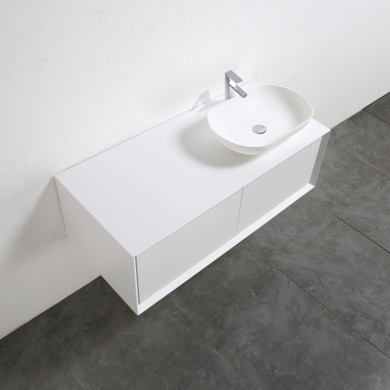 Meuble salle de bain double vasque PALIO 120 cm, blanc mat - Le Monde du Bain