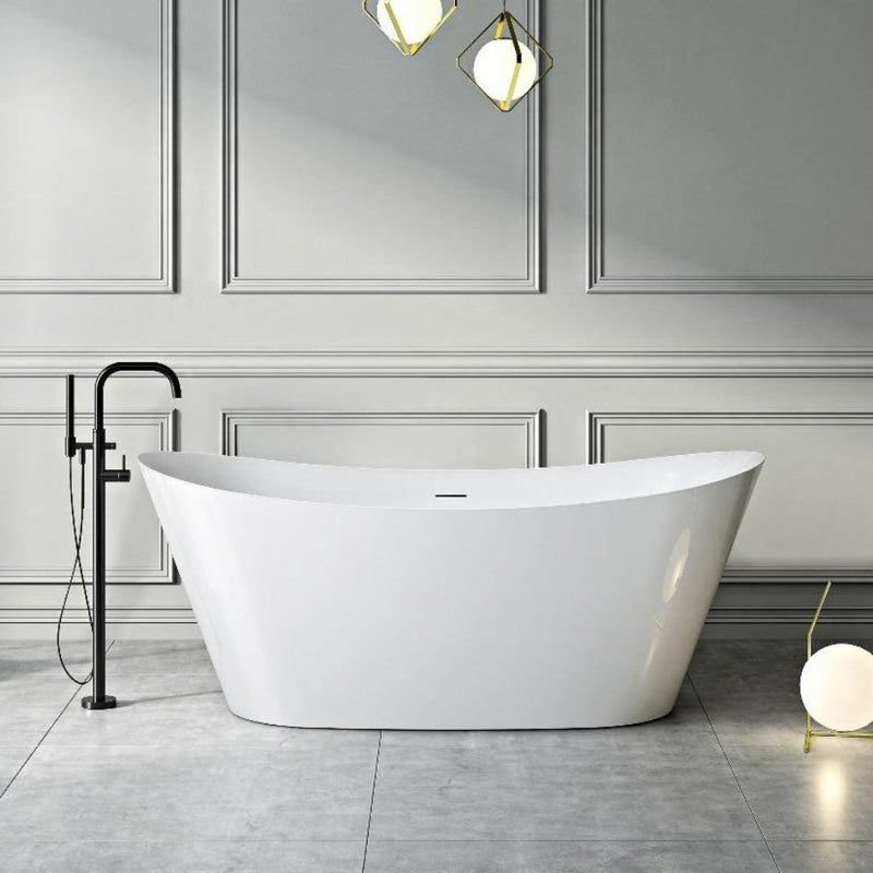 Baignoire îlot design ovale PALMA blanche brillante ou mate