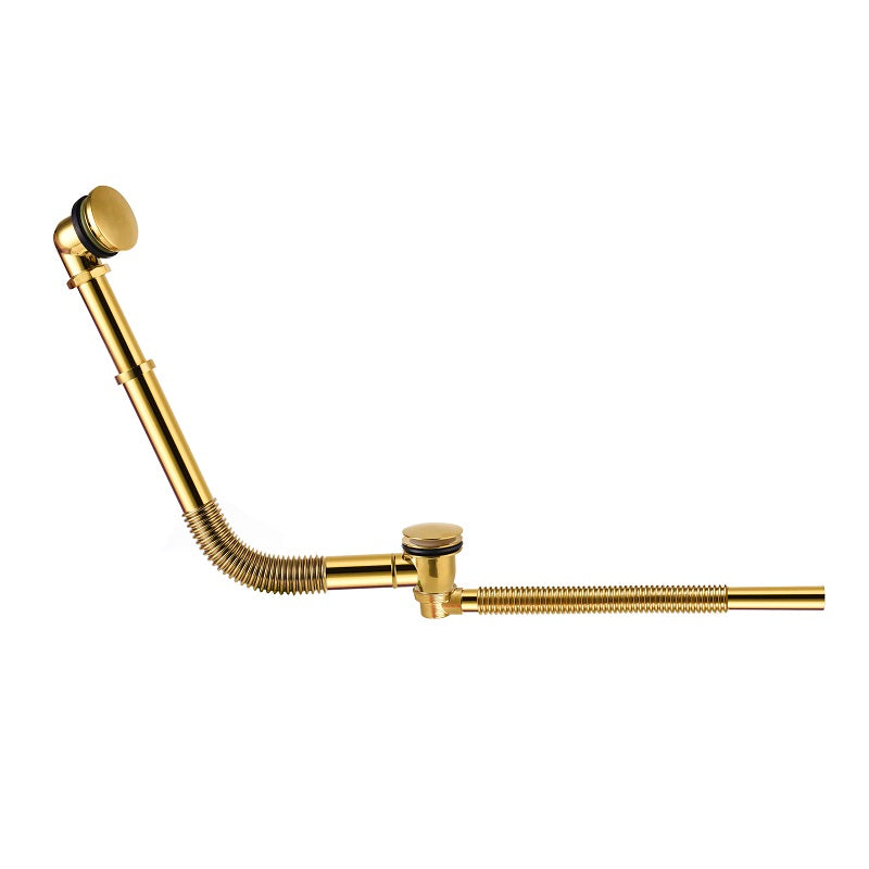 Vidage et siphon flexible pour baignoires anciennes VIGOLD, coloris doré