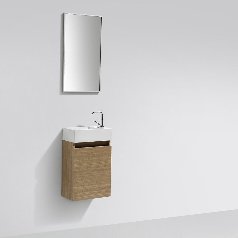 Meuble lave-main salle de bain design SIENA largeur 40 cm, chêne clair - Le Monde du Bain