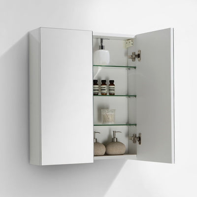 Armoire de toilette bloc-miroir SIENA largeur 60 cm, blanc laqué - Le Monde du Bain