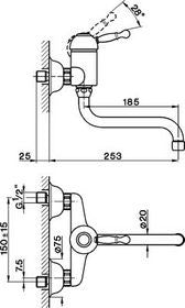 Robinet mitigeur évier mural cuisine CISAL ARCANA ROYAL - Le Monde du Bain | Commun