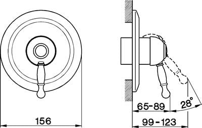 Robinet mitigeur bain/douche mural encastré CISAL ARCANA ROYAL - Le Monde du Bain | Commun