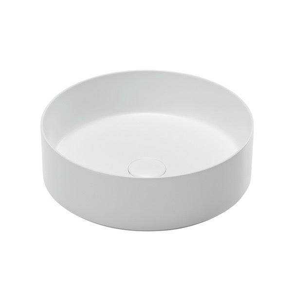 Fond blanc vasque à poser ronde en céramique MENDOZA blanc mat Ø36 cm