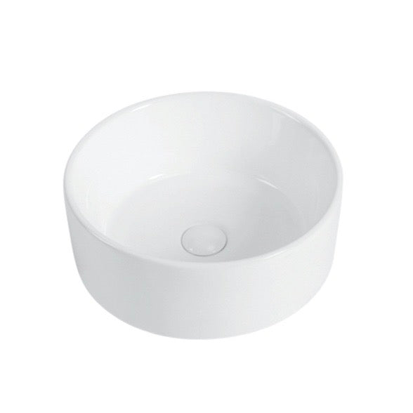 Fond blanc vasque à poser ronde en céramique DAVIA Ø40,5 cm