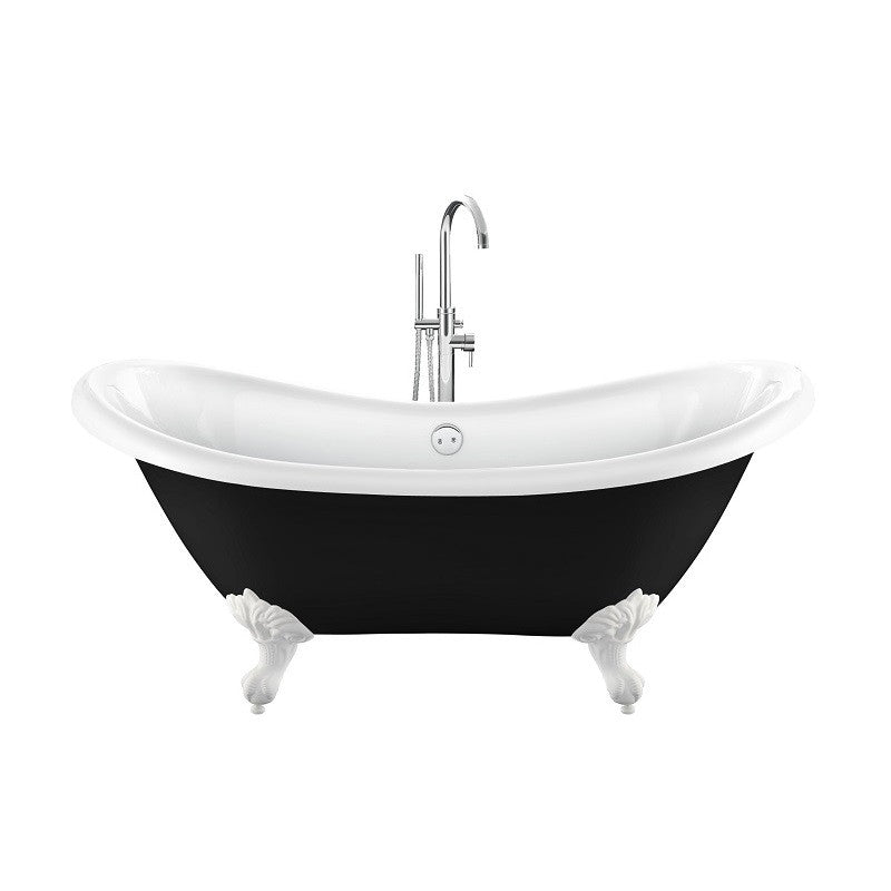 Baignoire îlot rétro DARLINGTON 175 Noire avec Pattes d&