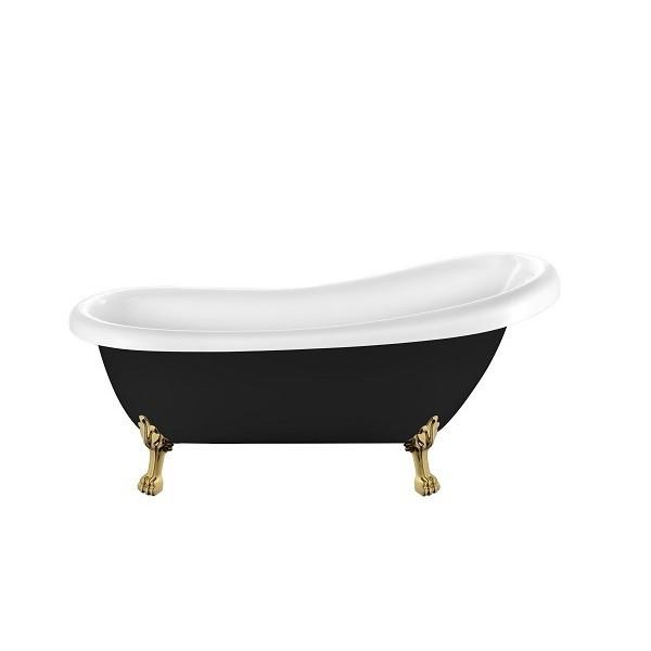 Baignoire ancienne RICHMOND Noire - Le Monde du Bain | Pieds de Lion Dorés