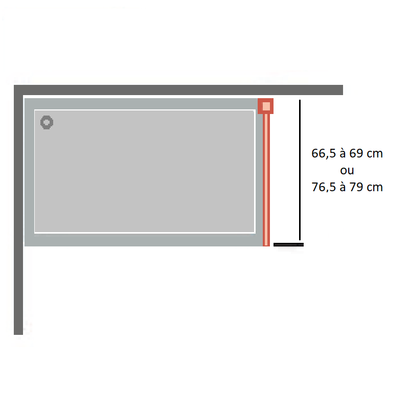 Dimensions - Panneau de douche latéral fixe pour paroi de douche DELTA - Le Monde du Bain
