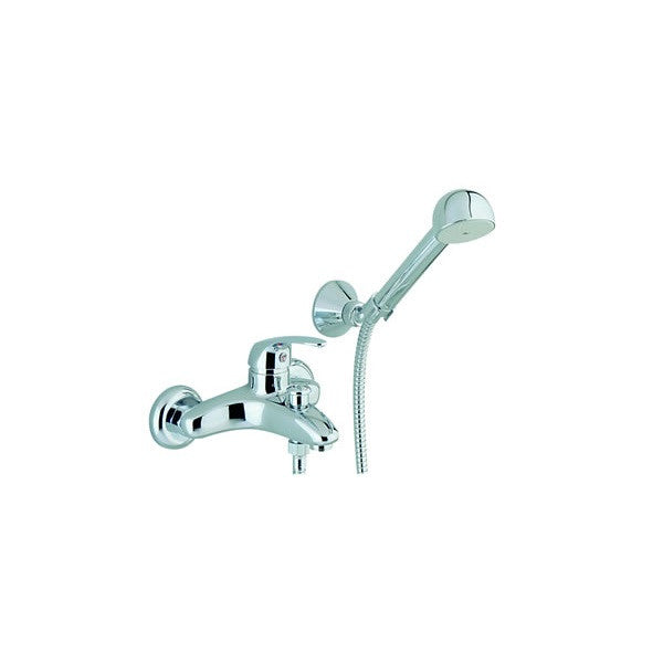 Robinet mitigeur bain/douche mural CISAL FLASH avec support mural douchette Globo - Le Monde du Bain