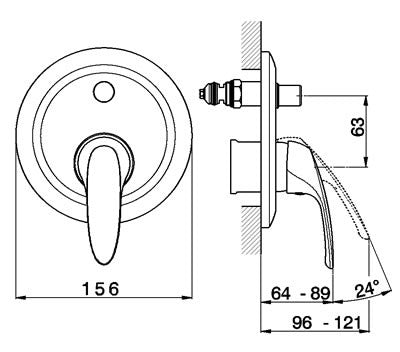 Robinet mitigeur bain/douche mural encastré CISAL FLASH - Le Monde du Bain