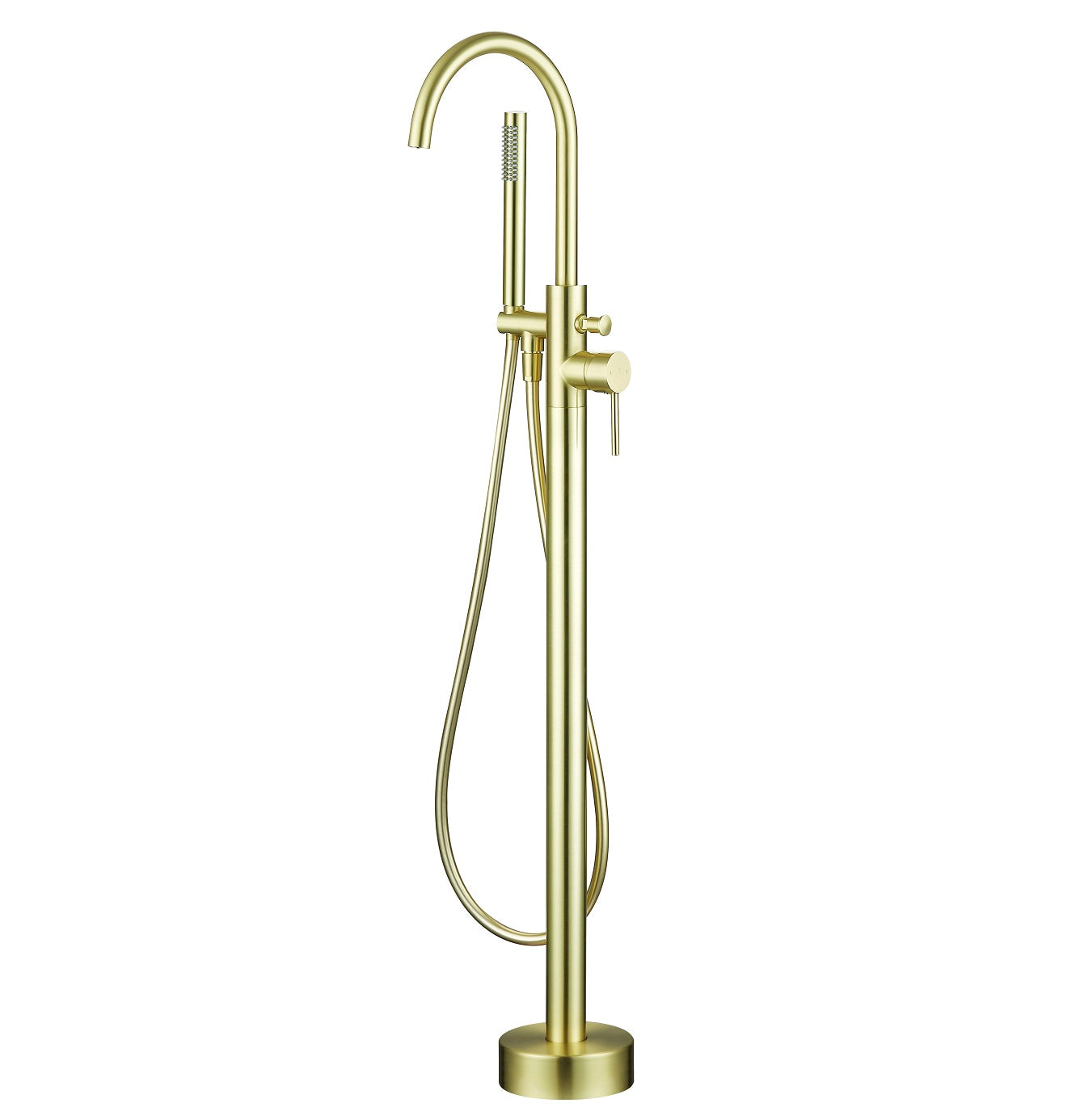 Exemple de robinet mitigeur bain/douche sur pied or brossé