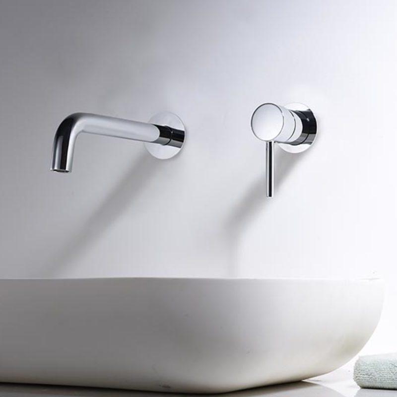 Robinet salle de bain mitigeur de lavabo bas chromé taupe anticalcaire avec  économie d'eau et vidage inclus
