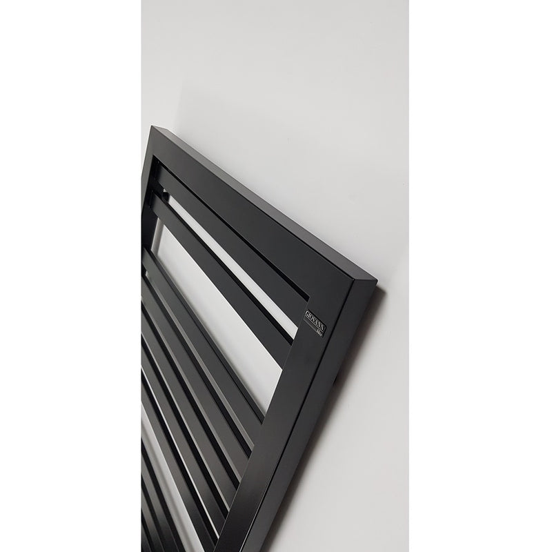 Radiateur sèche-serviettes eau chaude design KLEA 128 x 54 cm noir mat