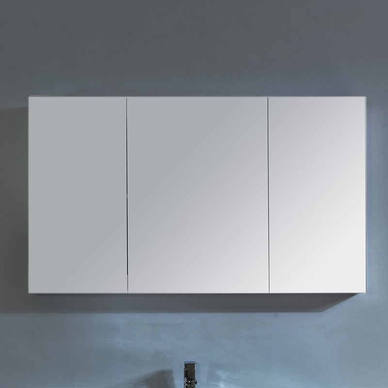 Armoire de toilette bloc-miroir 120 cm LIMPIO finition mélaminé blanc