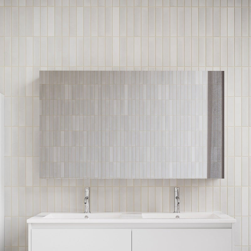 Armoire de toilette bloc-miroir FORTINA largeur 120 cm blanc