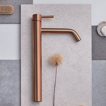 Exemple de robinet mitigeur lavabo or rose brossé