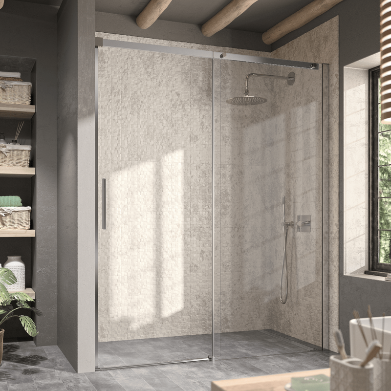 Paroi de douche fixe + Porte coulissante LUNA
