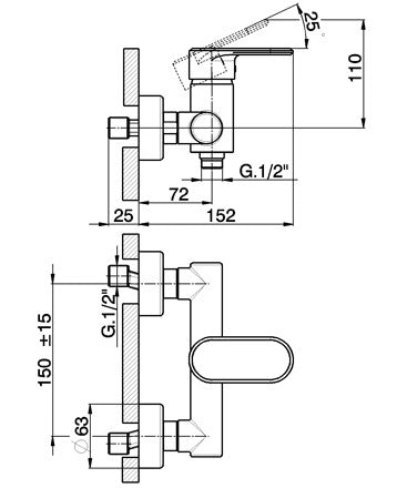 Robinet mitigeur douche mural CISAL LINEAVIVA - Le Monde du Bain