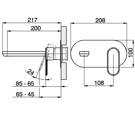 Robinet mitigeur mural encastré CISAL LINEAVIVA - Le Monde du Bain
