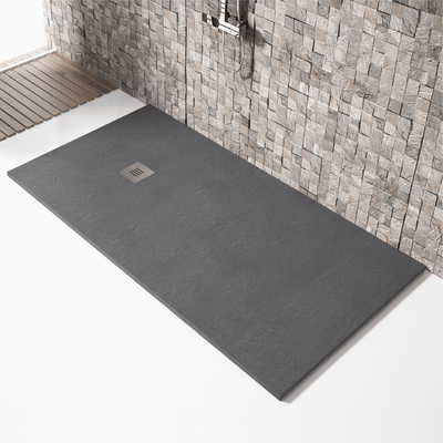 Schulte receveur de douche, 90x90x3,2cm, anthracite, effet pierre Schulte receveur de douche, 90x90x3,2cm, anthracite, effet pierre