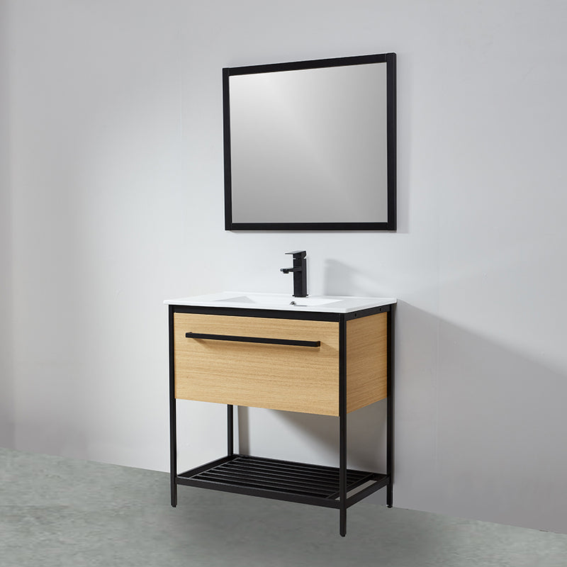 Miroir rectangulaire SMART 80x70cm avec cadre noir mat