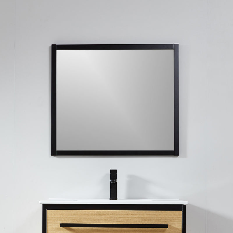 Miroir rectangulaire SMART 80x70cm avec cadre noir mat