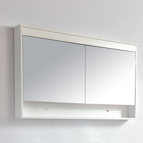 Armoire de toilette bloc-miroir 120 cm TYPO finition mélaminé blanc