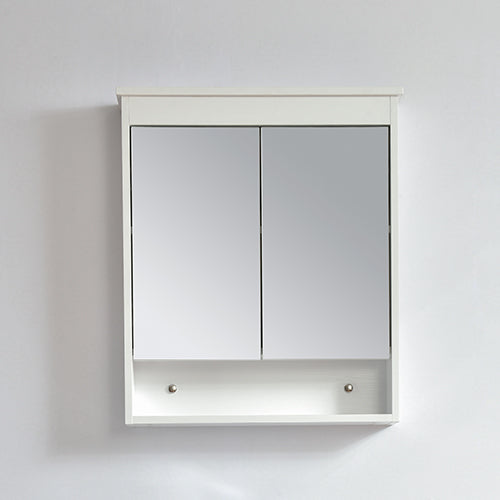 Armoire de toilette bloc-miroir 60 cm TYPO finition mélaminé blanc