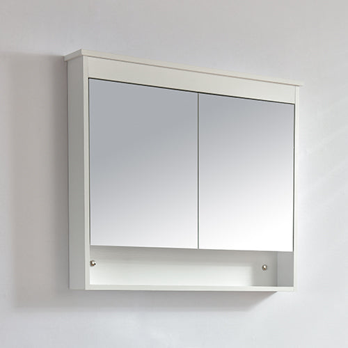 Armoire de toilette bloc-miroir 80 cm TYPO finition mélaminé blanc